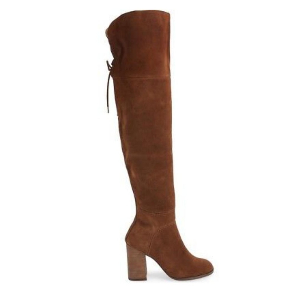 STEVE MADDEN SUEDE OVER THE KNEE BOOTS LACE UP - Picture 2 of 8